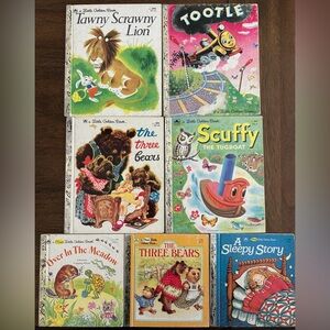 Vintage 80’s Golden Books Lot of 7 The Three Bears, Tootle, Scuffy The Tugboat